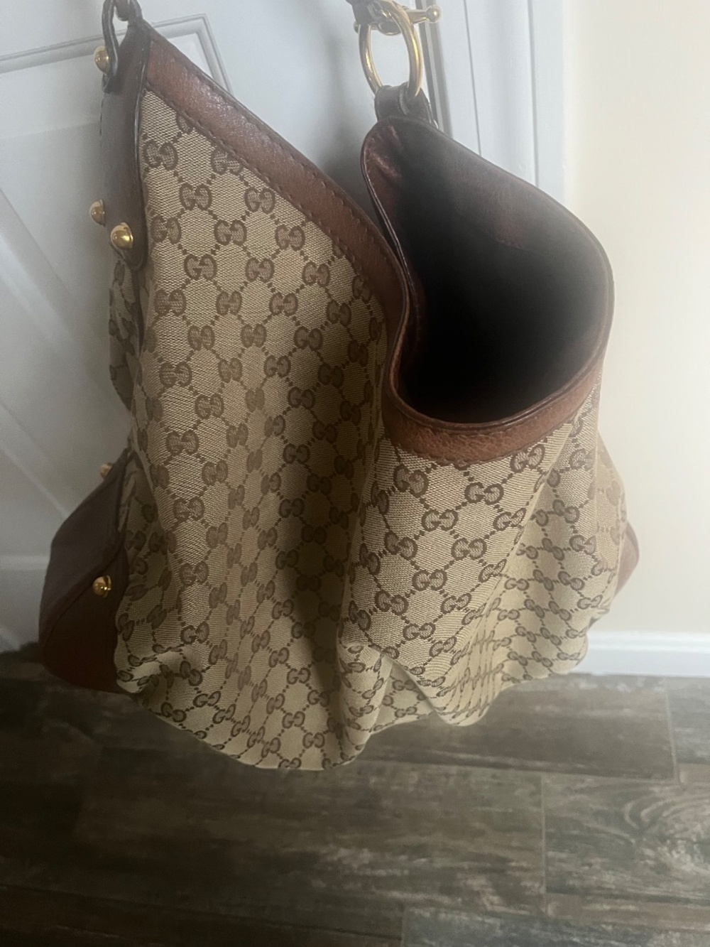 Gucci Large Canvas Hobo Bag with Dust Bag - Picture 10 of 16